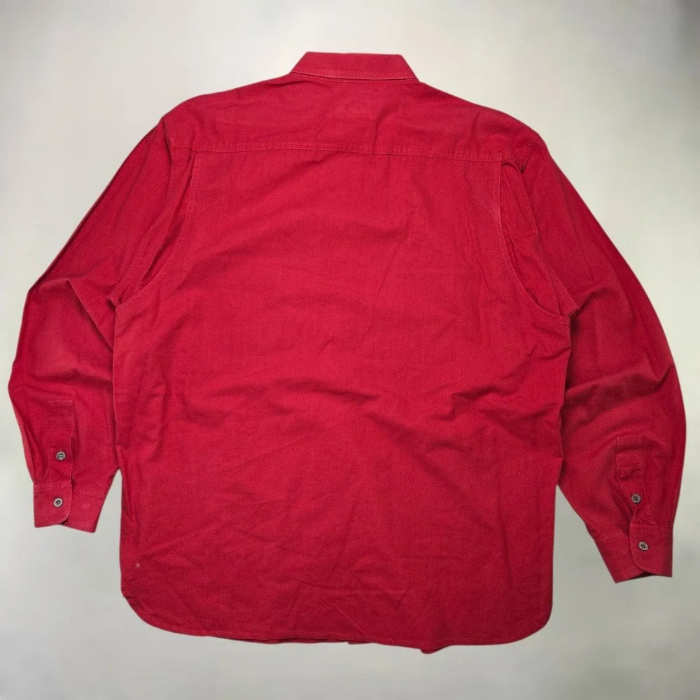 VTG The North Face Button Down Shirt Red Mens Sz M/L Canvas Long Sleeve TNF GORP